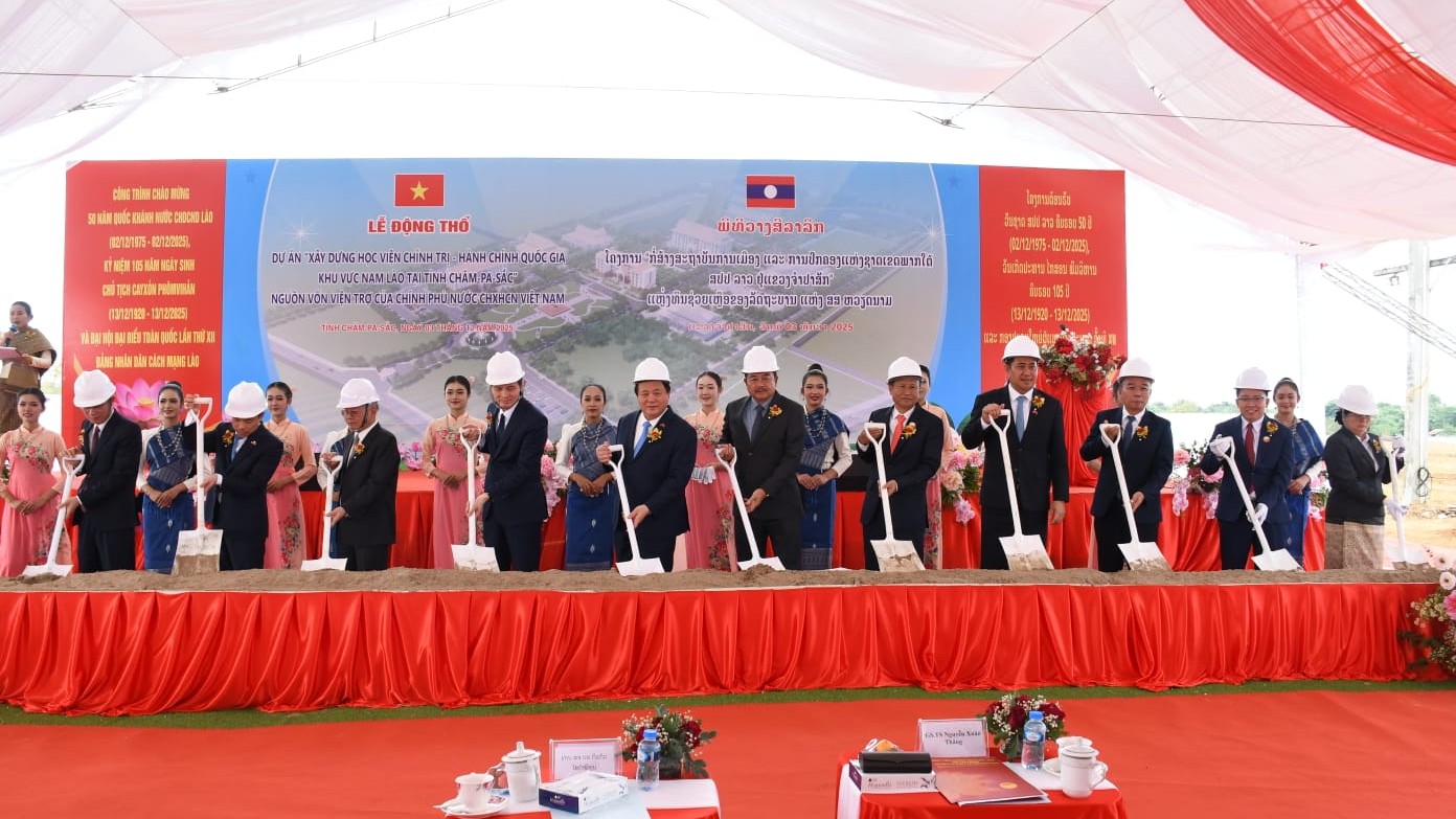 ວາງສີລາລືກ ໂຄງການກໍ່ສ້າງສະຖາບັນການເມືອງ ແລະ ການປົກຄອງແຫ່ງຊາດ ເຂດພາກໃຕ້ 